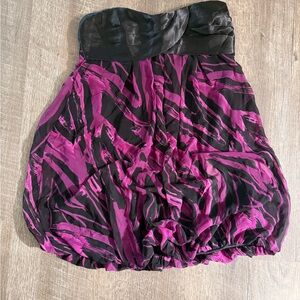 Chic Black and Purple Strapless Dress